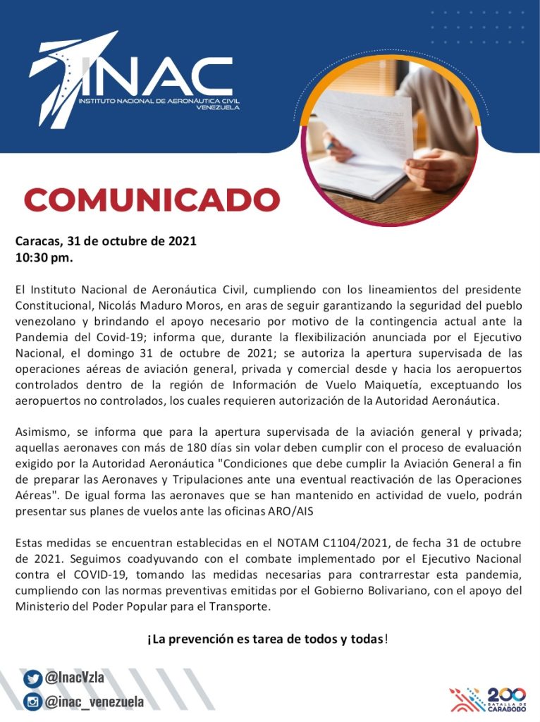 Comunicado INAC